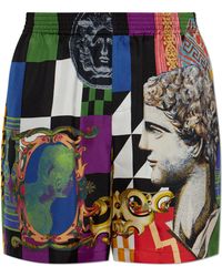 Versace - Silk Shorts With Pattern - Lyst