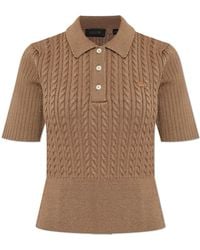LACOSTE RUNWAY - Polo With Decorative Weave - Lyst