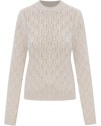 Moncler - Sweater With A Decorative Knit - Lyst