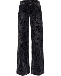 Versace Jeans Couture - Jeans With A Velvet Pattern - Lyst