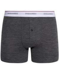 DSquared² - Wool Boxer Shorts With Logo - Lyst