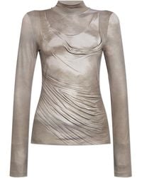 Balmain - Top With Stand-Up Collar - Lyst