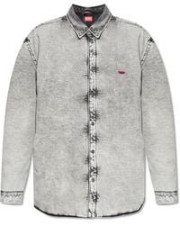 DIESEL - Marbled Denim Button-Down Shirt - Lyst