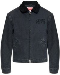 KENZO - Denim Jacket With Logo - Lyst