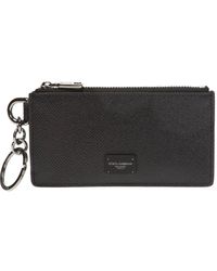 Dolce & Gabbana Card Case With A Key Ring - Black