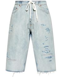 MM6 by Maison Margiela - Raw Hem Denim Shorts - Lyst