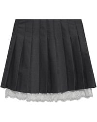 Self-Portrait - Pleated Skirt With Lace Trim - Lyst