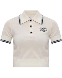 Self-Portrait - Polo With Shimmering Appliqués - Lyst