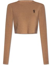Amiri - Cropped Sweater With Logo, - Lyst