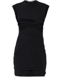 alexander wang ruched one shoulder halter dress Alexander Wang Ruched One Shoulder Halter Dress