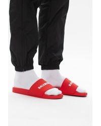 red balenciaga slides
