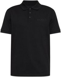 Balmain - Cotton Polo Shirt With Embroidered Logo - Lyst