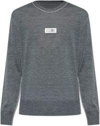 MM6 by Maison Margiela - Wool Sweater With Logo Patch - Lyst