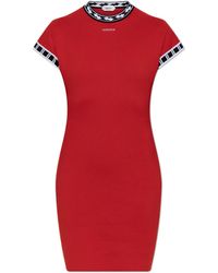 Versace - Dress With Embroidered Logo - Lyst