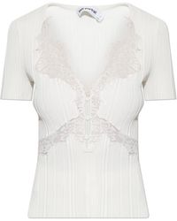 Self-Portrait - Top With Lace Inserts - Lyst