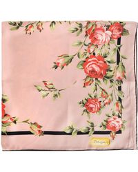 Dolce & Gabbana - Silk Scarf With Floral Motif - Lyst