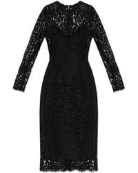 Dolce & Gabbana - Lace Dress With Long Sleeves - Lyst