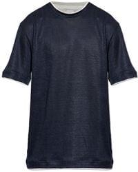 Eleventy - Linen T-Shirt With A Round Neckline - Lyst