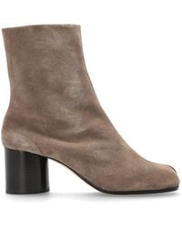 Maison Margiela - Suede Heeled Ankle Boots With 'Tabi' Cut-Out - Lyst