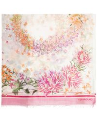 Ferragamo - Scarf With Floral Motif - Lyst