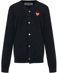 COMME DES GARÇONS PLAY - Cardigan With Logo Patch - Lyst