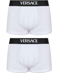 Versace - Two-Pack Of Cotton Boxers With Logo - Lyst