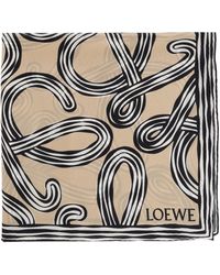 Loewe - Silk Scarf With Print - Lyst