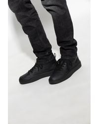 DIESEL - Leather High-top Sneakers With D Logo - Lyst