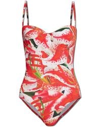 Tory Burch - One-Piece Swimsuit With Floral Pattern - Lyst