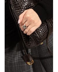 Balenciaga - Signet Ring With Engraved Logo - Lyst