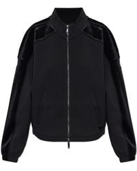 Emporio Armani - Sweatshirt With Side Stripes And A Velvet Finish - Lyst