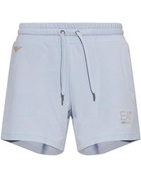 EA7 - Logo Sweat Shorts - Lyst