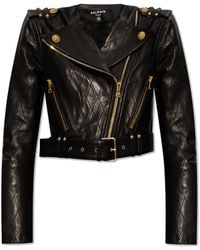 Balmain - Leather Jacket, - Lyst