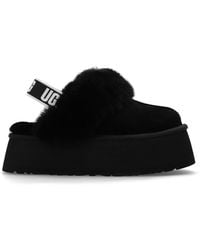 UGG - Funkette Suede And Sheepskin Platform Slippers - Lyst