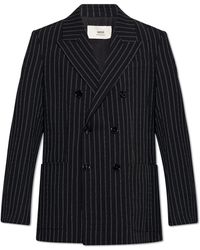 Ami Paris - Double-breasted Blazer With Stripes, - Lyst