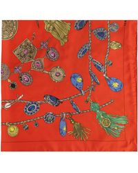 Versace - Silk Scarf With "Broken Jewels" Print - Lyst