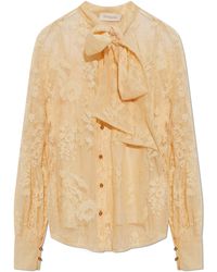 Zimmermann - Lace Top With Bow - Lyst