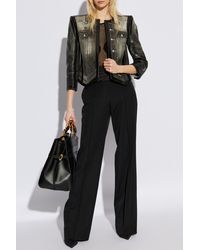 Balmain - Wool Trousers With Stitching On The Legs - Lyst