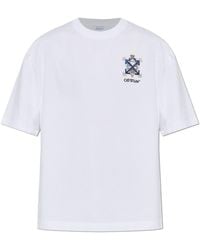 Off-White c/o Virgil Abloh - T-Shirt With A Colorful Print And Shimmering Sequins - Lyst