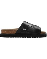 AllSaints - Leather Slides 'Randal' - Lyst
