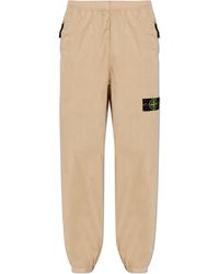 Stone Island - Trousers With Logo Patch - Lyst