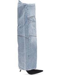 Balenciaga - Denim Heeled Boots 'New Flex' - Lyst