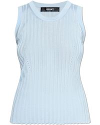 Versace - Ribbed Sleeveless Top - Lyst