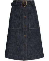 Moncler - Denim Skirt With Belt - Lyst