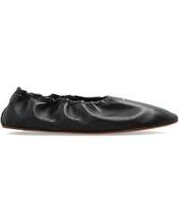 KENZO - Leather Ballet Flats With Logo - Lyst