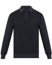 Etro - Wool Long-Sleeve Polo - Lyst