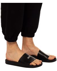 Off-White c/o Virgil Abloh Logo-printed Slides - Black