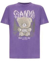 Ganni - T-Shirt With A Colorful Print - Lyst
