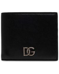 Dolce & Gabbana - Leather Wallet With A Logo-Shaped Appliqué - Lyst