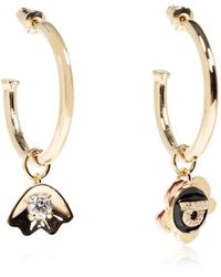 Ferragamo - Round Hoop Earrings With A Pendant - Lyst